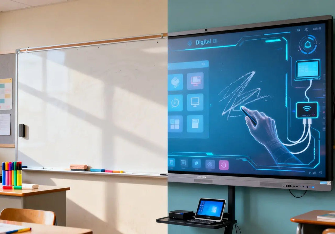 comparison between a traditional whiteboard and a smart board