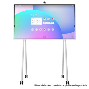 Versatile JAV Interactive Whiteboard on Mobile Stand. This image features the JAV smart display, ready for use in any location thanks to its movable stand. Stand sold separately