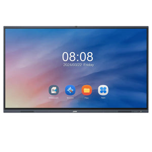 JAV H10S 4K Smart Board: A close-up view of the interactive whiteboard's home screen, highlighting its 4K display