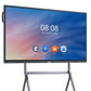 Upper section of a JAV H10S smart board mounted on a mobile stand, displaying its simplified home screen with core app icons.