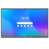 Product shot of the JAV H10S Pro 86'' smart board displaying the Android home screen with Google search bar and application icons.
