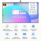 Experience the flexibility of JAV Smart Board's Dual OS. Image showcasing Windows 11 and Android 13 interfaces side-by-side on the smart board.