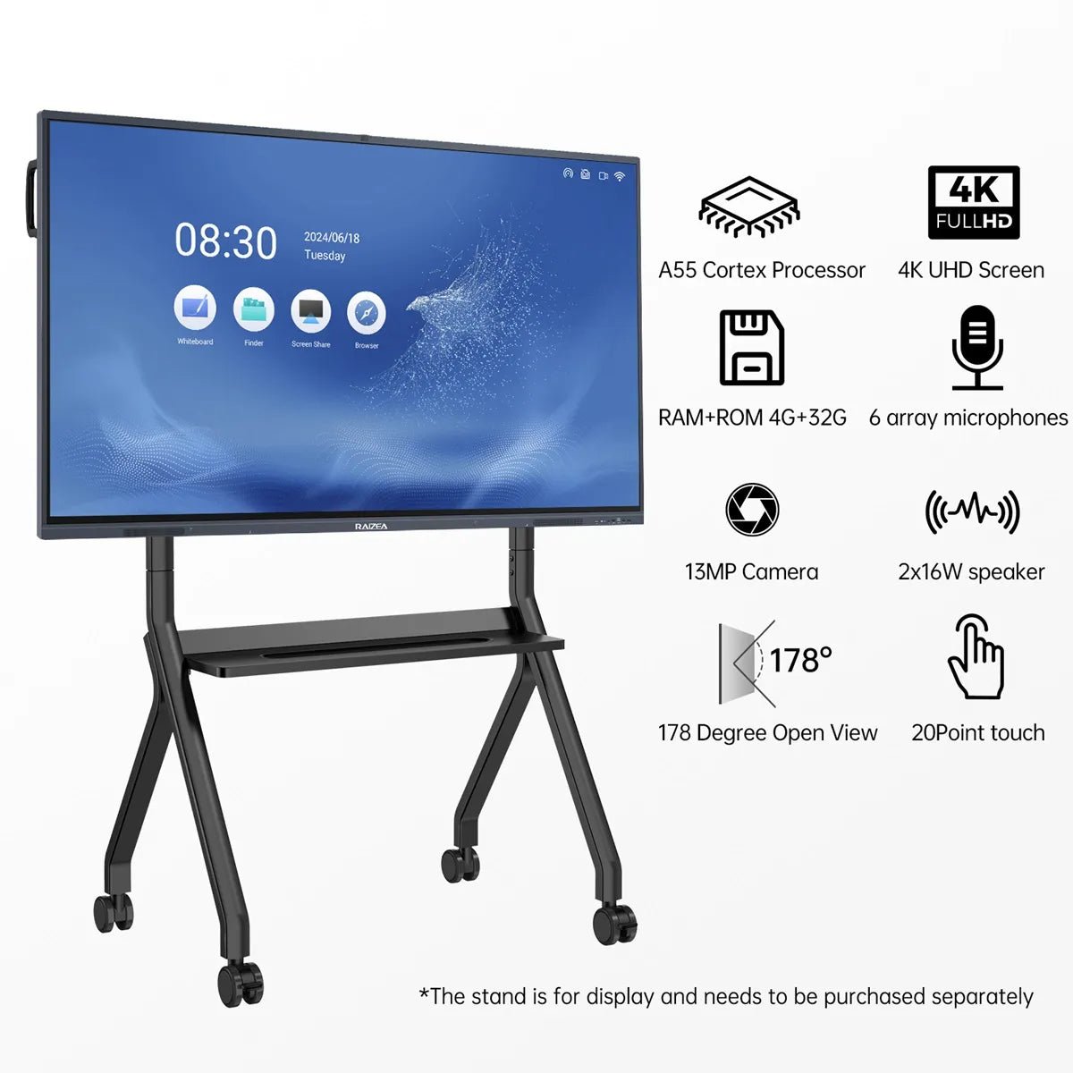 RAIZEA 65-inch H10S smart board features and parameters