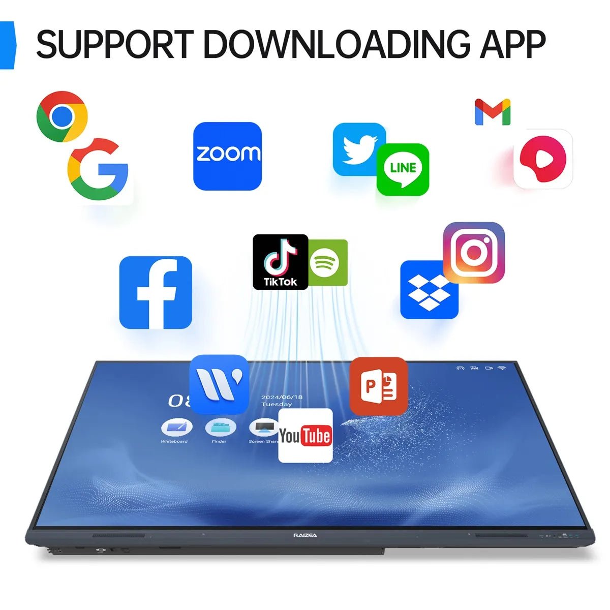 RAIZEA 65-inch H10S smart board supports installing all kinds of apps