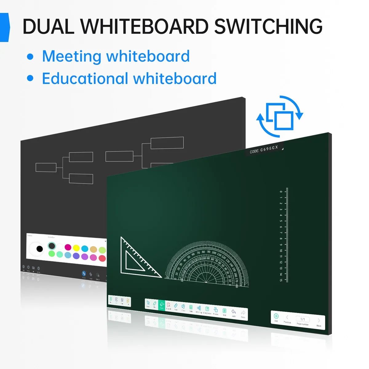RAIZEA 65-inch H10S smart board supports dual whiteboard switching