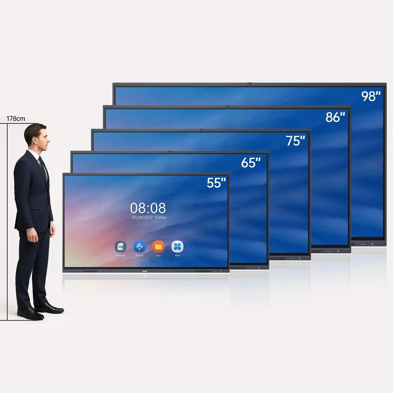 JAV スマート会議ボード スマート UHD 4K 55インチ 電子ホワイトボード 電子黒板 JAV | Amazon EBS-50H175 ディスプレイ・モニター本体