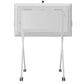 Back view of white wheeled smartboard stand for JAV H13 65-inch interactive displays, featuring screen and top-mounted camera.