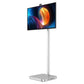 JAV Rolling Tablet LED 32S for live stream. 32-inch portable display on a rolling stand, perfect for streaming and presentations.