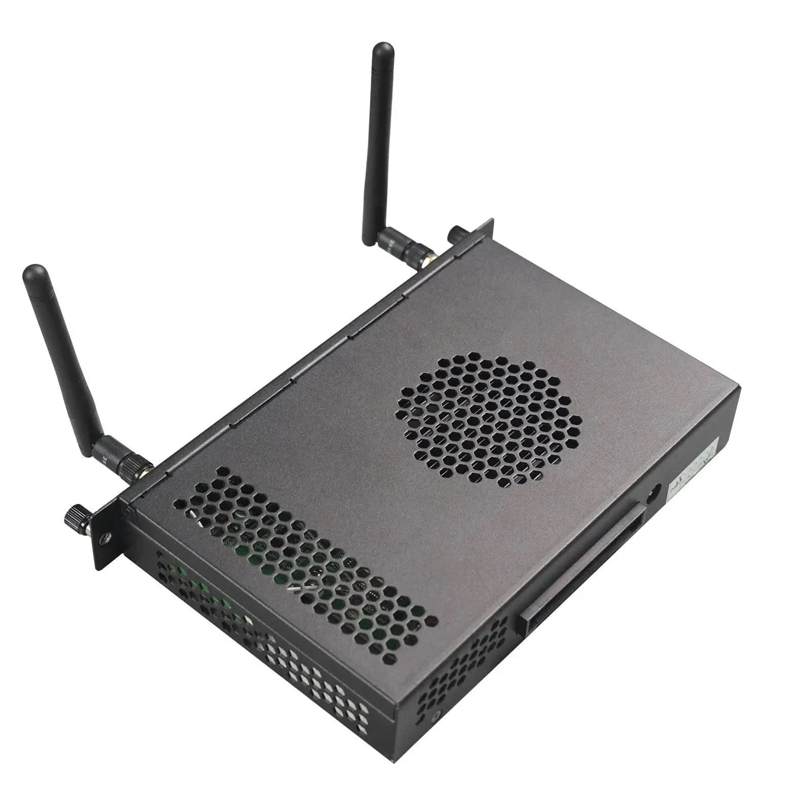 JAV SA12 OPS module (Android 13) for Smart Board, another top angle showing its casing cooling design and antennas.