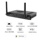 JAV SA12 Android 13 OPS module rear view and feature highlights: Android 13, Google EEDLA Certification, Quad Core CPU, 16G+256G Memory, Dual Antenna, Multiple Interfaces, Play Store.