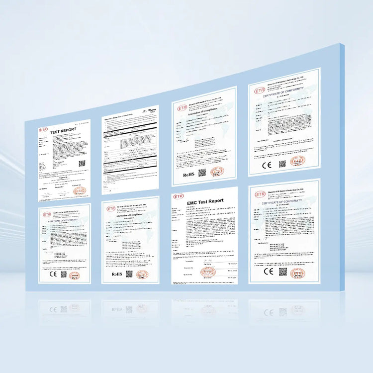 image that shows some of the international patents and certificates JAV Board obtained over the years.