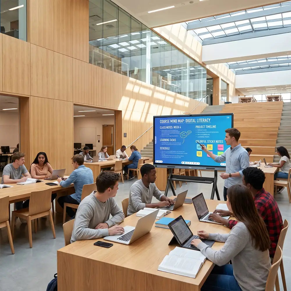Connect teaching content, cloud files and hybrid participation.