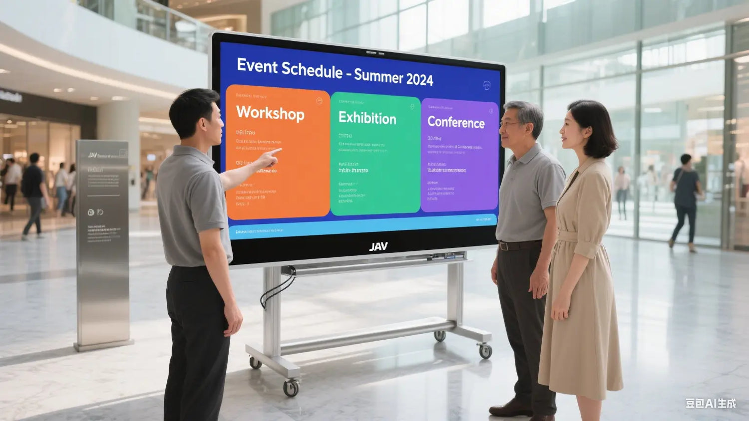 image of a jav smart board used as a digital signage.