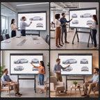 Teams using JAV Smart Board H19S to work on the same design canvas in different locations.