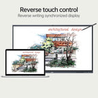 Reverse writing synchronized display. Collaborate seamlessly as writing on the smart board is mirrored