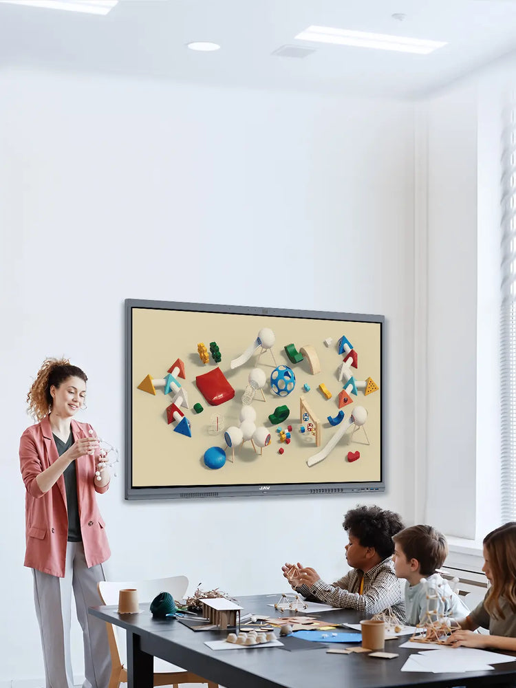 jav smart board used in a primary school classroom
