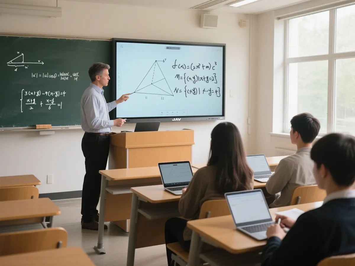 jav smart whiteboard used in a university class