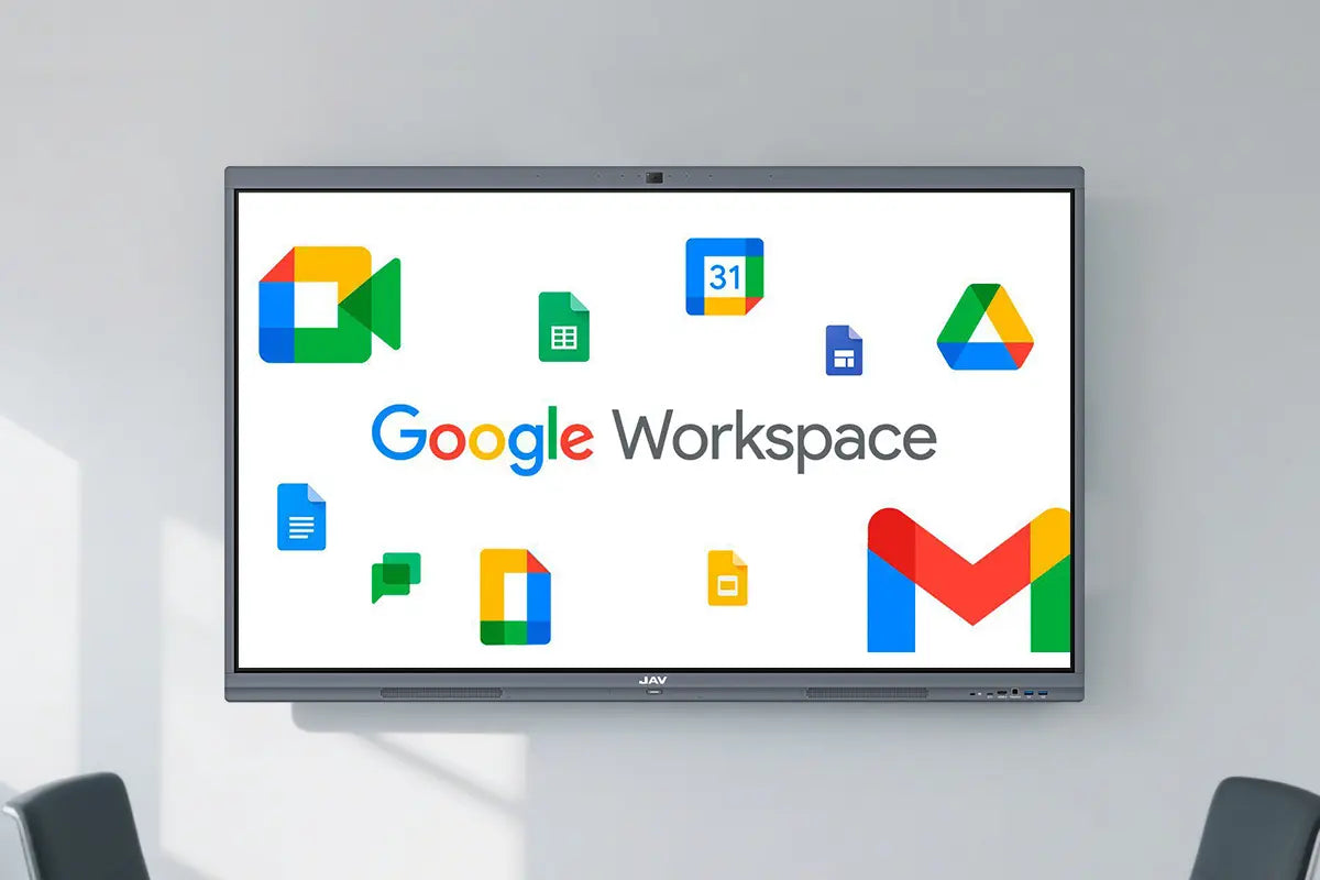 Image showing jav h10s pro smart board with Google edla certification supporting all Google apps and services