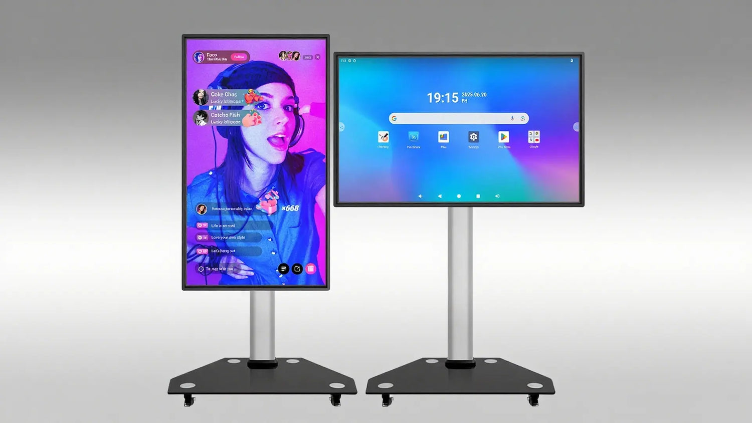 Image of JAV Z series Rotatable Smart Board used for live streaming