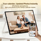 25S Pro Digital Calendar displaying synced photo from smartphone photo album, showing effortless photo sharing.