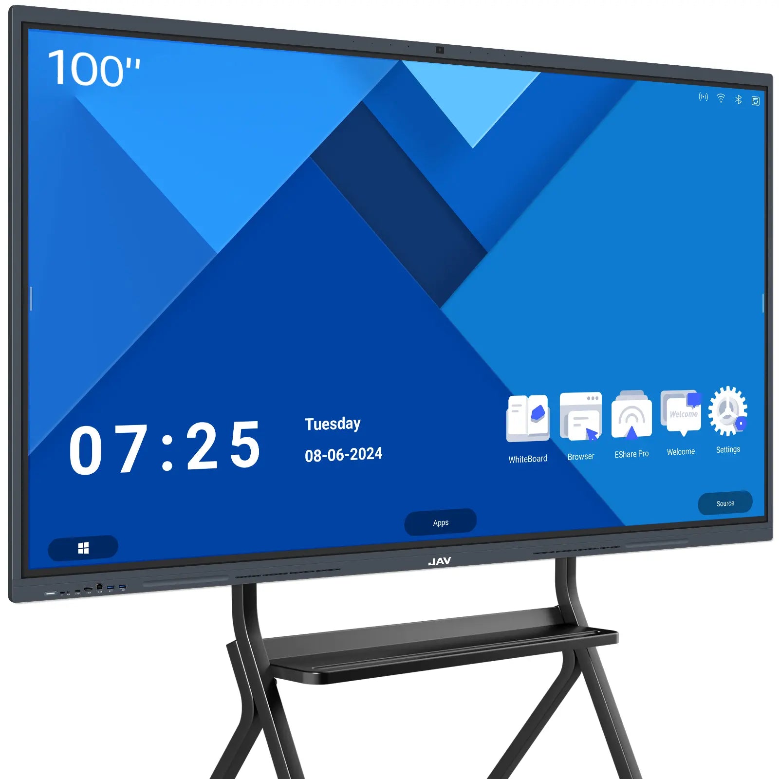 Side view of the JAV H10S 98-inch Smart Board