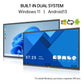 Image showing that the JAV H10S 98-inch Smart Board can run both Android and Windows(Additional OPS Box required)