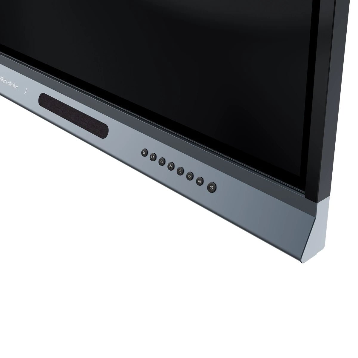 Close-up of JAV H19S smart board speaker bar and front buttons.