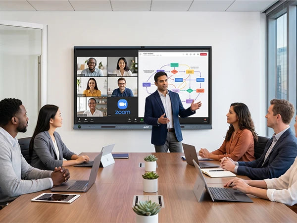 JAV H19S smart board for video conferencing and hybrid team meetings