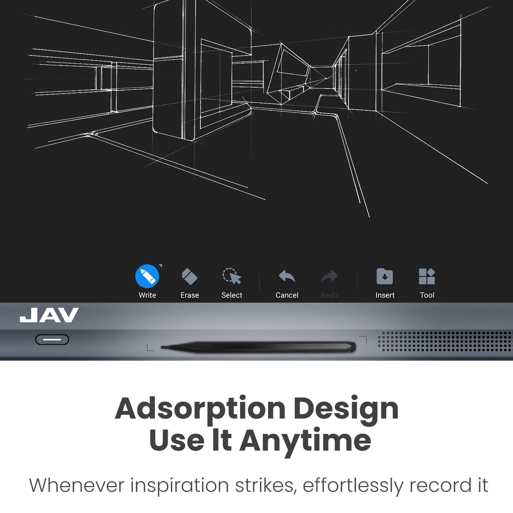 JAV Smart Board 2-in-1 stylus with magnetic adsorption design for convenient storage and quick access.