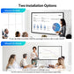 JAV Z Series smart board installation options: wall-mounted setup for conferences and presentations, or mobile stand-mounted setup for flexible collaboration in classrooms and offices.