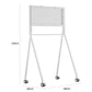Dimension diagram of a white wheeled smartboard stand, showing height 63 inches, base width 40 inches, and base depth 25 inches.