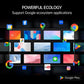 Google ecosystem apps supported by Z Pro, including Google Meet, Chrome, YouTube, Gmail, Calendar, and more on smart board.