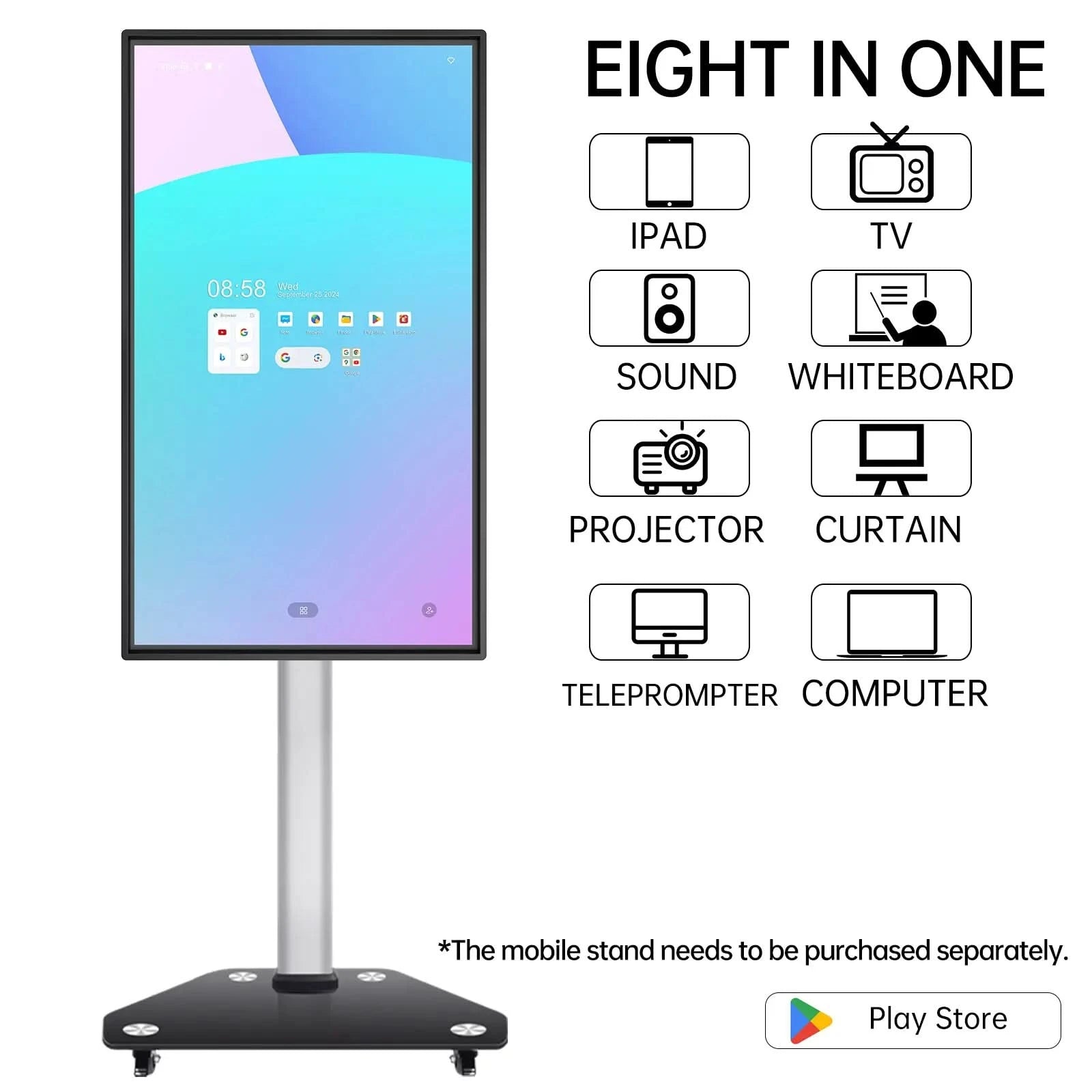 Key features of Z Pro including Android 13 OS, 4K display, 90% NTSC color, 16GB RAM + 256GB storage, and Google EDLA certification.